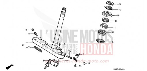 TIGE DE DIRECTION VT600CR de 1994